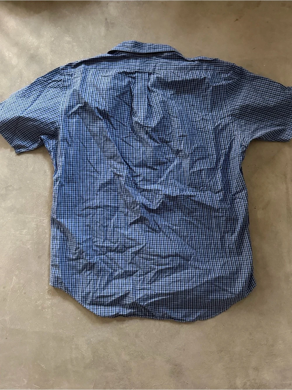 Ralph Lauren Blue Gingham Short Sleeve Button-Up Polo Shirt